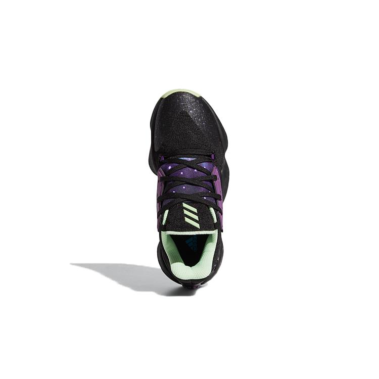 adidas Harden Vol. 4 J Breathable Low Top Children's Basketball Shoes Black Purple Teenagers FV3038