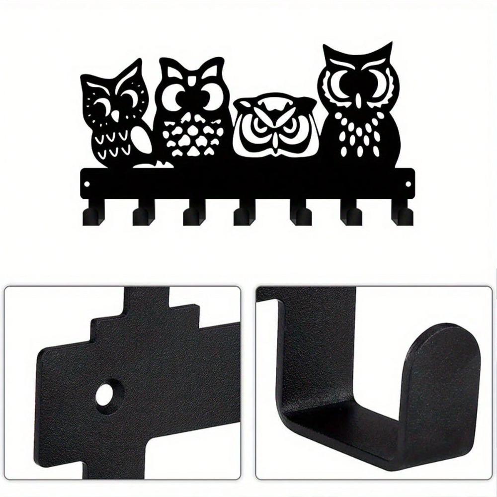 Owl Shaped Key Holder Wall Hook, 24.9cm Metal Coat Hat Hook for Hallway Office Kitchen Bathroom Indoor Decor