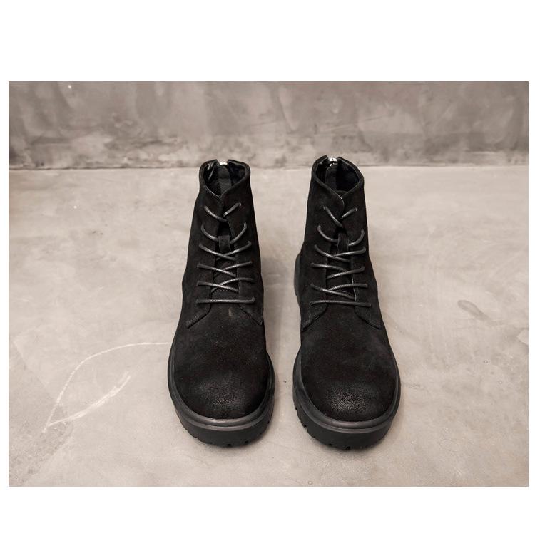 2024 High-Top British Martin Boots: Men’s Retro Cow Suede with Inner Height Increase and Thick Sole