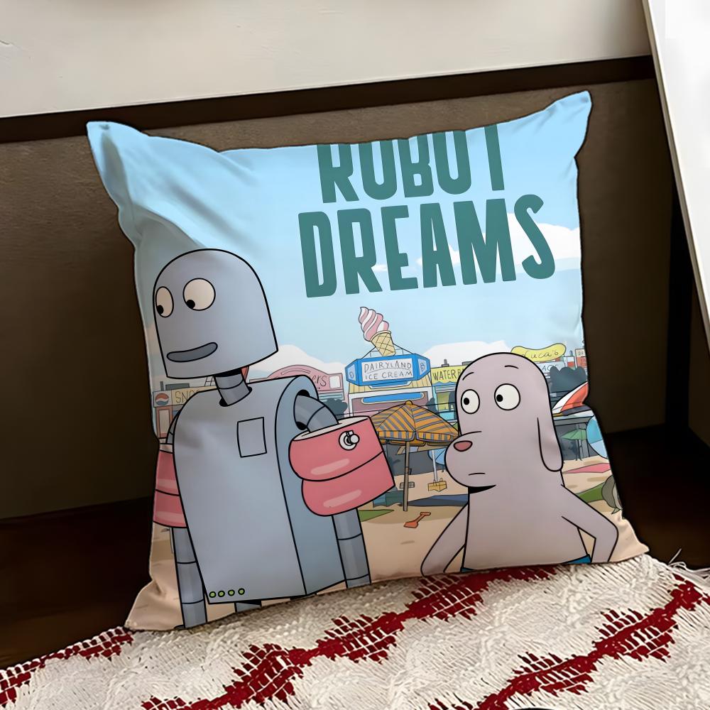 Anime RRobot DDreams Cushion Cover Reversible Soft Durable Pillow Cover Home  Car MultiScene Use for Daily Comfort