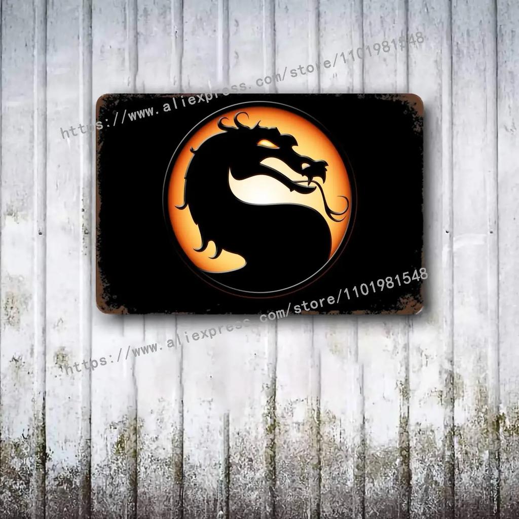 Mortal Kombat Iconic HD Plakat Plakat Vintage Tin Sign Metal Sign Dekoracyjna tabliczka do Pub Bar Man Cave Club Dekoracja ścienna