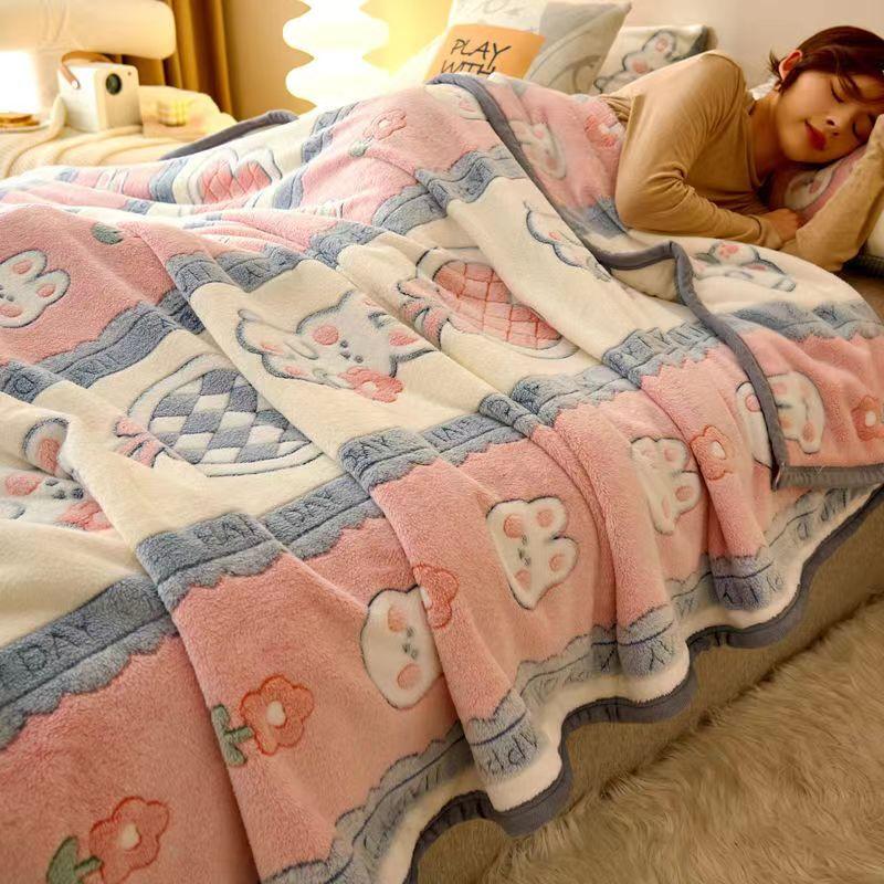 Decke Winter Verdickung Warme Flanell Bett doppelseitige Decke Einzel Schlafzimmer Einfache Bettwäsche Hohe Qualität