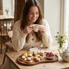 Wooden Fruit Platter with Coaster Food Dish Serving Ware Solid Wood Plate  Hotel