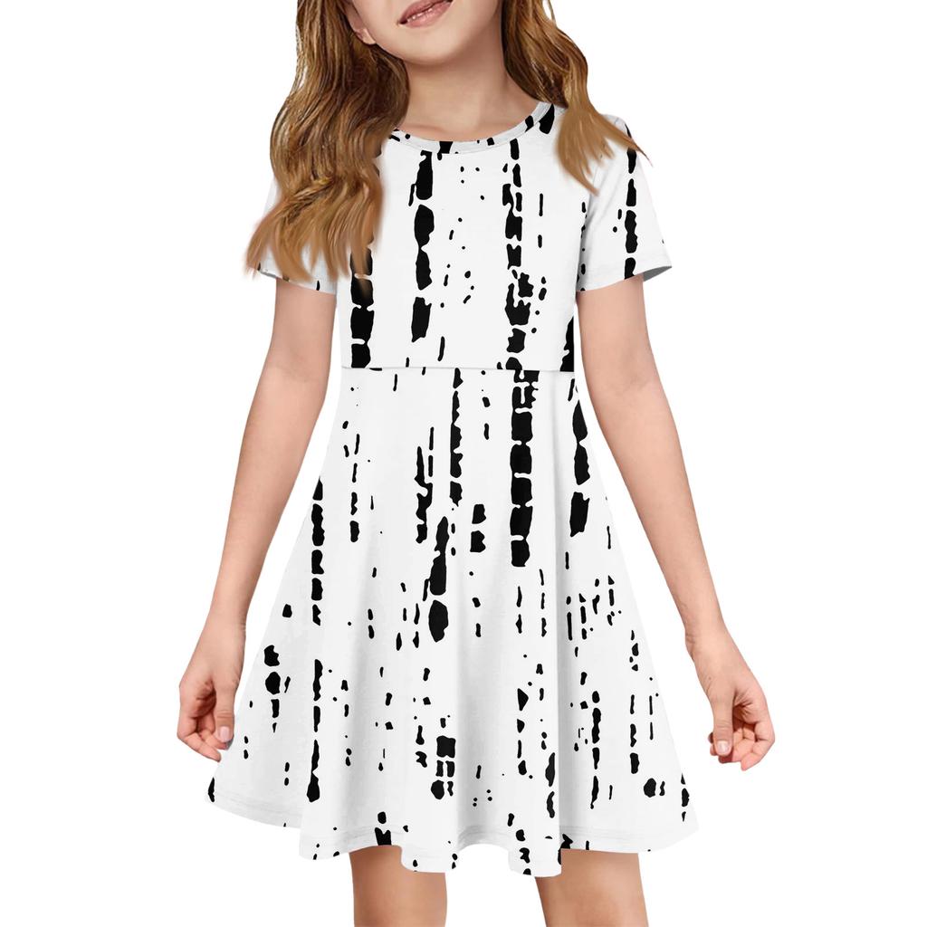 Mädchen Sommerkleid Farbe & Muster Kurzarmkleid Mit Tasche Freizeitkleid Kurze Ärmel Partykleid Ostertag