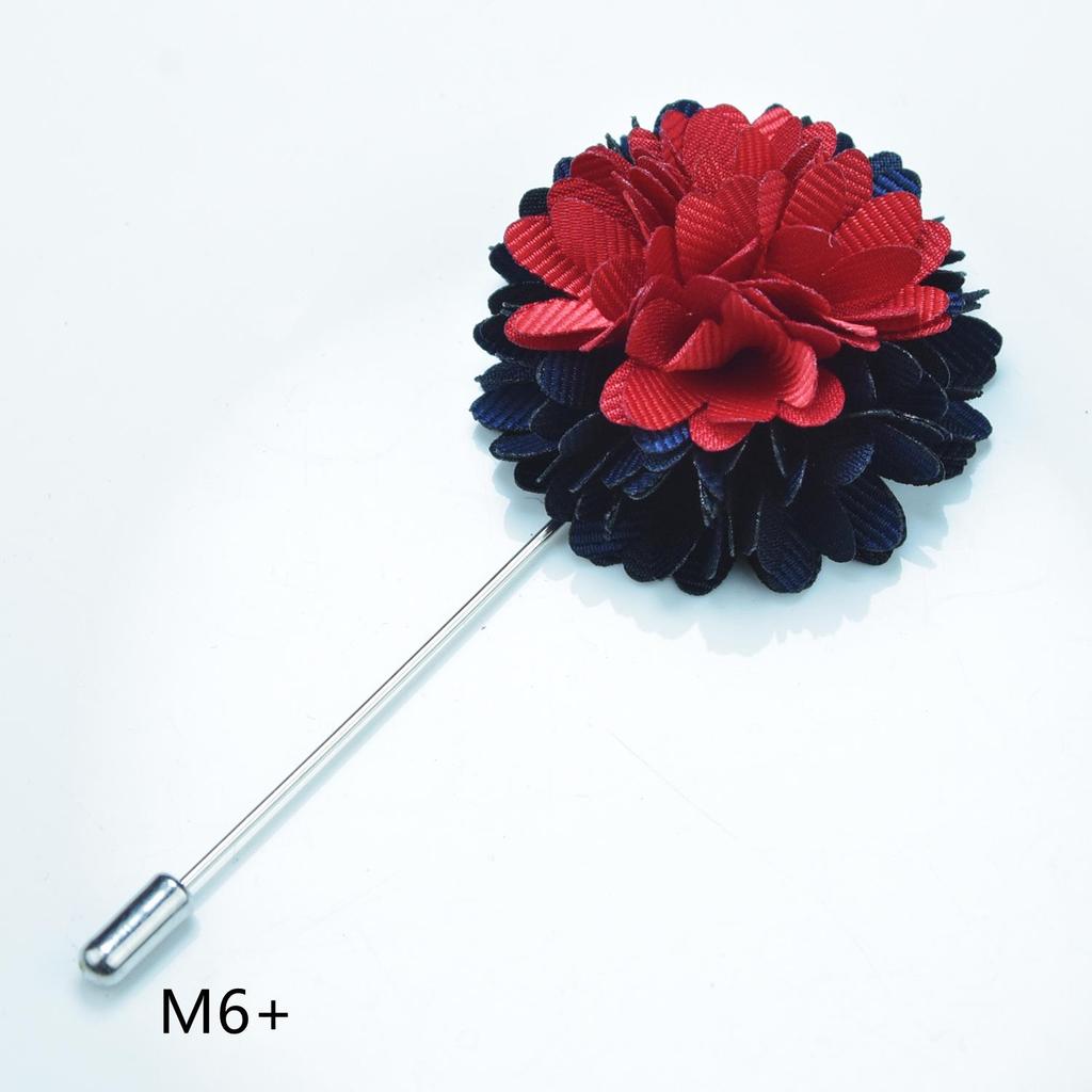 Handmade Floral Blue Corsage Brooch for Men & Women