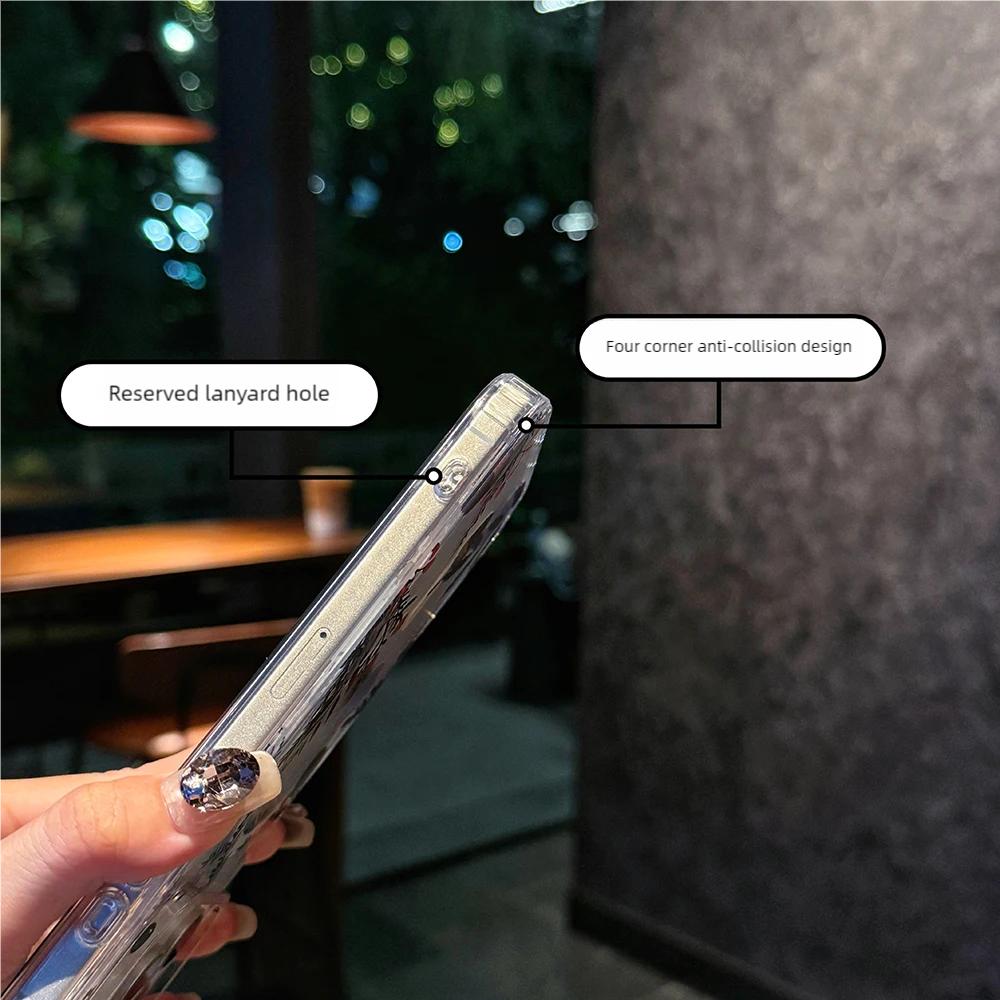 Luxury Clear Flowers For Magsafe Phone Case For iPhone 17 Air 16 15 14 13 Pro Max 16E Magnetic Wireless Charge Shockproof Cover