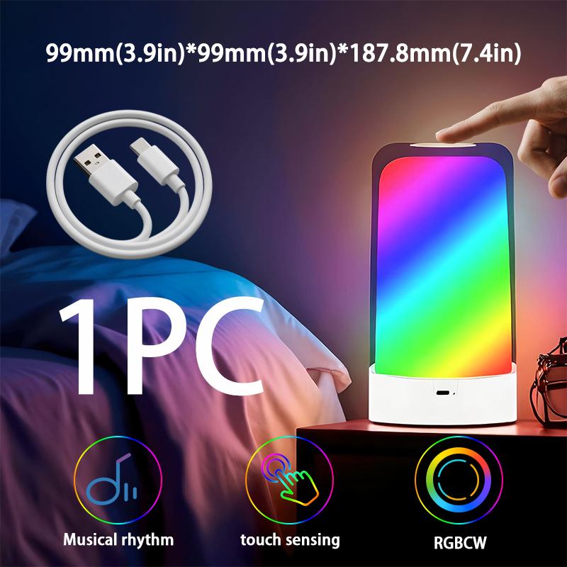 

Сенсорная RGB прикроватная лампа с регулировкой яркости, USB, меняющая цвет, уютная лампа для настроения, лампа фантазийного цвета для киберспортивных мероприятий