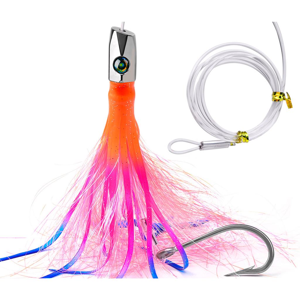 Seawater Fishing Lure Metal Head Octopus Squid Skirt Baits Octopus Squid Skirt Trolling Lures Fishing Accessories
