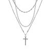 Cross Pendant Layered Chain Necklace for Women Trendy Design Collarbone Chain