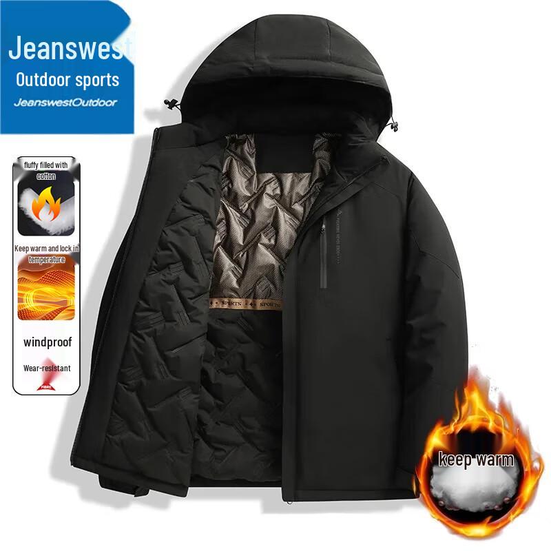 

Jeanswest Men s Padded Hooded Winter Jacket 2XL
