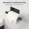 Heavy Duty Stainless Steel Toilet Paper Holder, Self-Adhesive No-Drill Wall Mount, Brushed Finish Bathroom Tissue Roll Dispenser