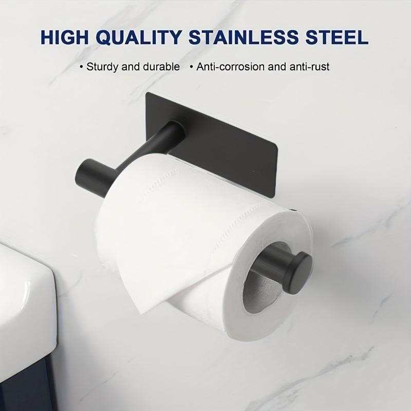 Heavy Duty Stainless Steel Toilet Paper Holder, Self-Adhesive No-Drill Wall Mount, Brushed Finish Bathroom Tissue Roll Dispenser