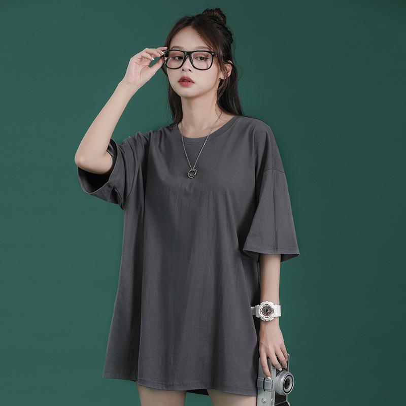 

Chic Women s Candy Color Short Sleeve Summer T-Shirt - Loose Fit, Hong Kong Style, Fresh 2021 Pink Top 3XL