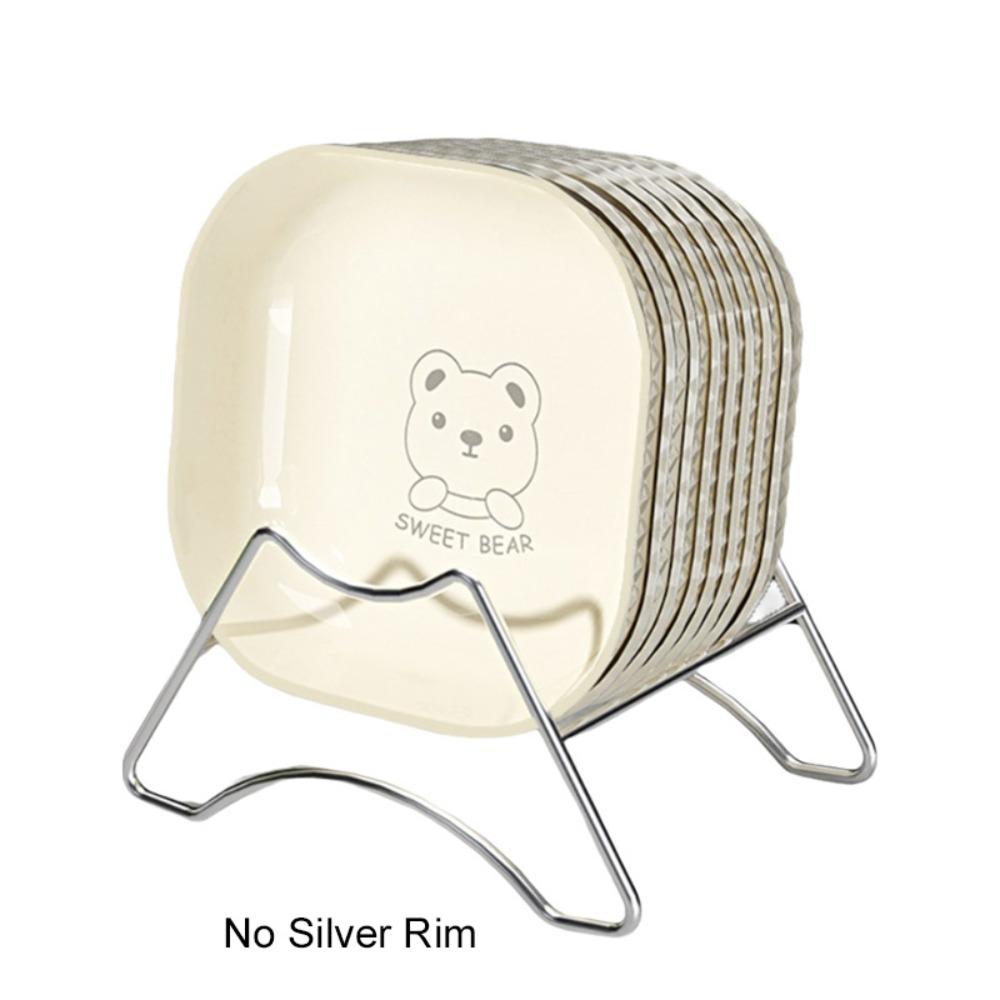 Food Grade Square Cartoon Bone Spitting Plate PP Stackable Snack Dish Space-saving with Storage Rack Food Plate Party
