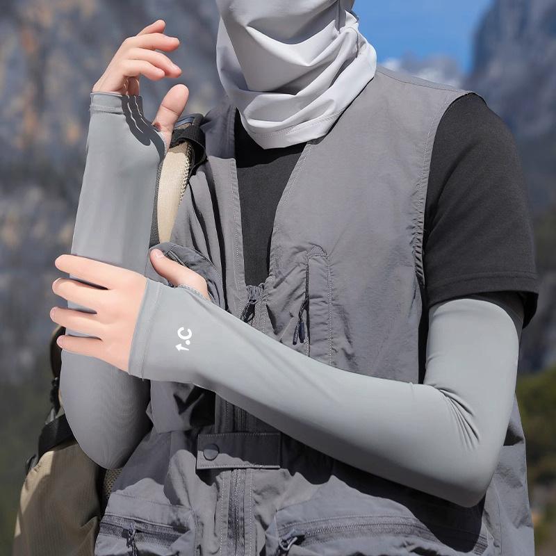 Lightweight Sun Arm Sleeves Breathable Cooling Effect Uv Protection Arm Sleeves Elastic Upf 50+ Ice Silk Arm Sleeves Outdoor