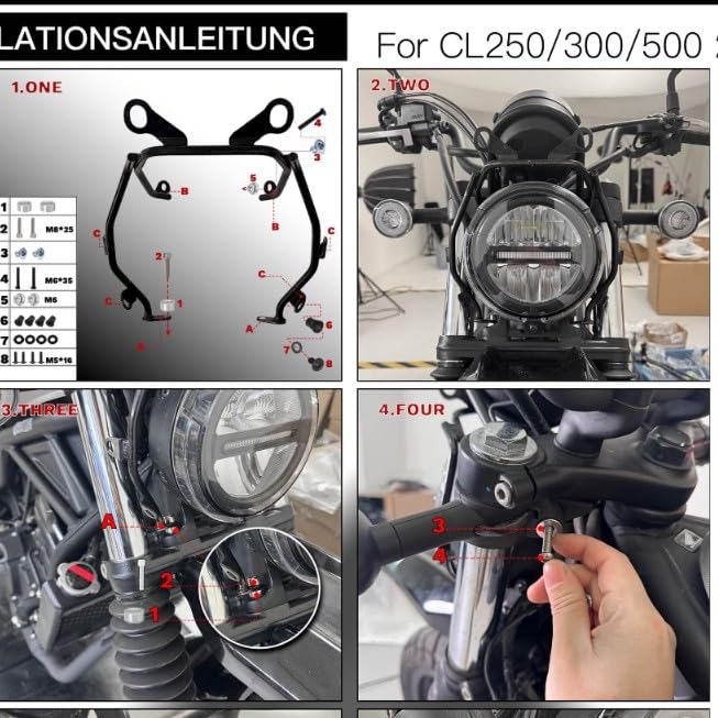 GOLDFAUST CL 250cc 500cc Bikini Cowl - Matte Black, Gloss Black, Carbon Black - Motorcycle Front Cowl (Carbon Black)