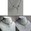 North Star Necklace Geometric Stainless Steel Pendant For Women With Thorns Style