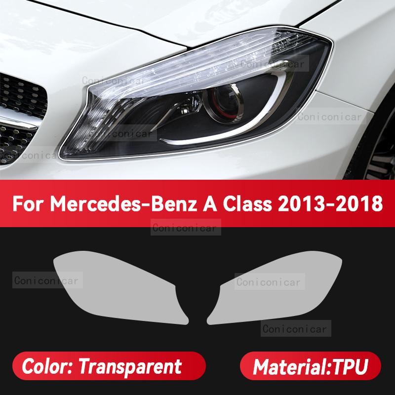 Für Mercedes Benz A-Klasse 2013-2024 Auto Scheinwerfer Transparent TPU Schutzfolie Frontlicht Tönung Farbwechsel Zubehör