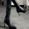 2025 Early Fall Boots Over Knee Boots Pointed High Heel Sexy Hottie Small Elastic Skinny Boots Women.