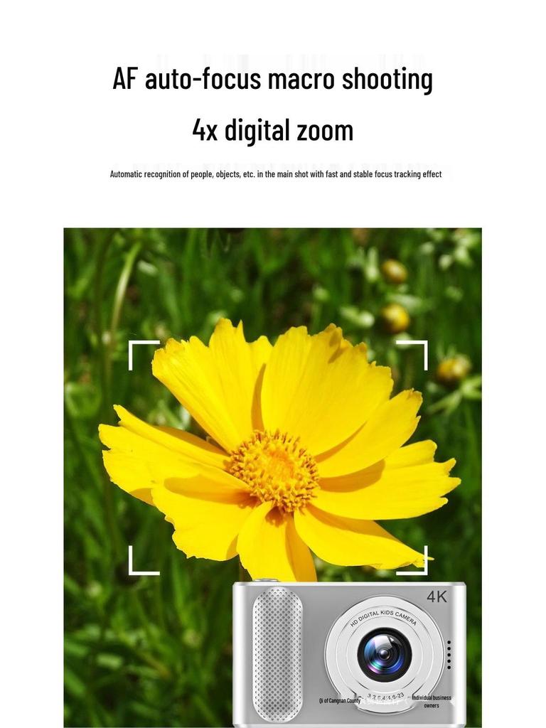 High-Definition Dual-Lens Portable Digital Camera – Ideal for Vlogging, Selfies, and Retro Campus Photography.