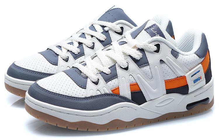 Li Ning Yufeng Synthetic Leather Comfortable Coverage Thermal Slip Resistant Low top Skateboard Shoes Men's White Gray AGCQ295-2