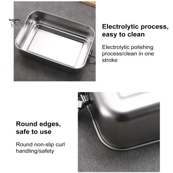 Lancheira de aço inoxidável à prova de vazamento Bento Box para crianças Adultos Recipientes de comida para sanduíches Frutas Lanches