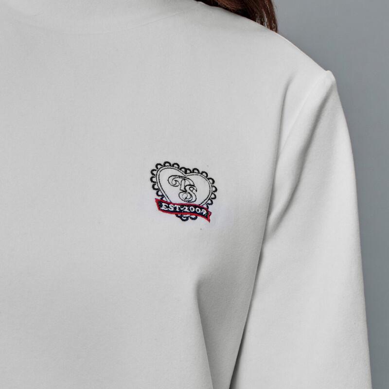 DEESHA Girls' Embroidered Mock Neck Thermal T-Shirt