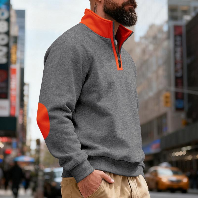 2026 New Autumn and Winter Men s Loose Stand Collar Zipper Sweatshirt M