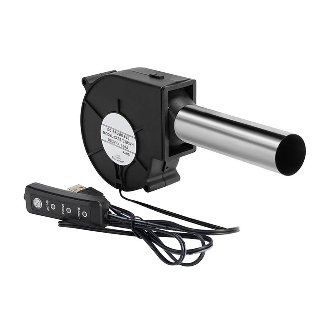USB Powered 5V Blower Fan With Three Speed Settings For Outdoor Camping BBQ Stove And Fire Pits Efficient Flame Boosting