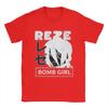 Vintage TShirt Chainsaw Man Girl Reze Boom Cotton TShirts Cool Tshirt for Mens Summer Y2K Basic Design Short Sleeve Top Tees