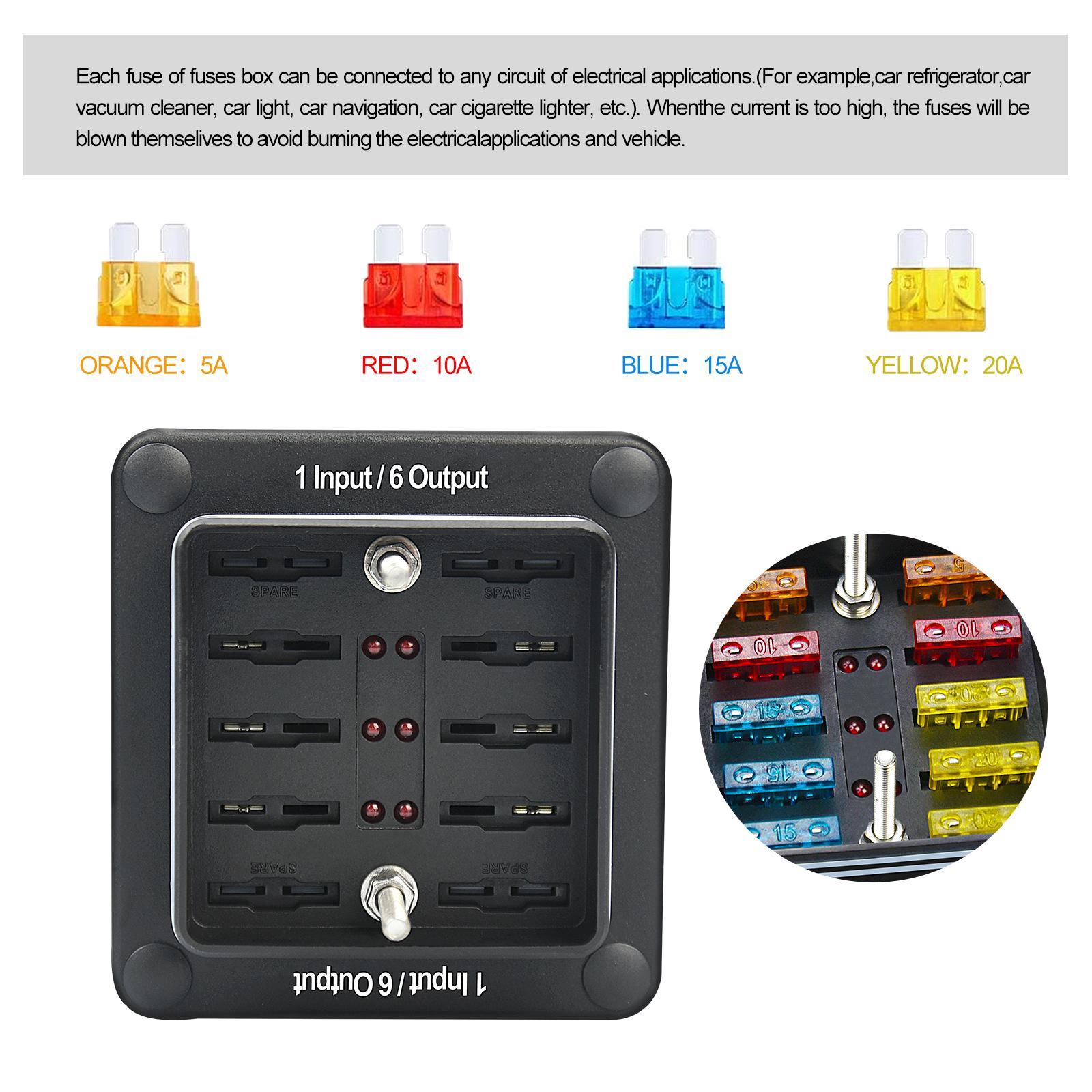 6-контактный блок с держателем коробки цепи заземления для защитной крышки светодиодная — фото 6