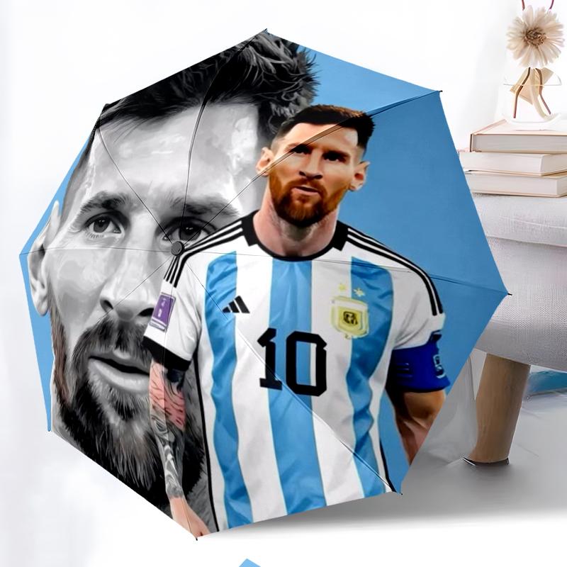 Lionel Messi Argentina Legend Folding Umbrella Suitable For All Seasons 8 Paraphenoid Bones Outdoor Sun Umbrella Light