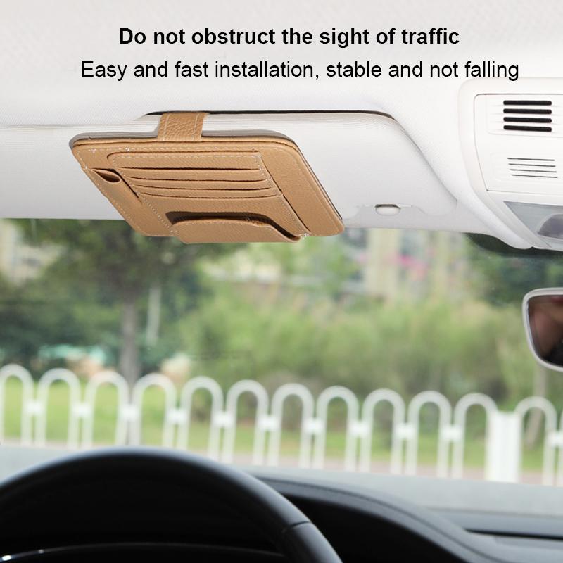 Car sun visor storage bag car glasses clip car interior supplies 12.5*15CM car business card holder bill holder