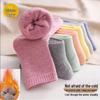 Women's Fleece-Lined Terry Socks, Mid-Calf, Thick, Warm, Sweat-Wicking, Odor-Resistant for Teens, Ideal for Autumn and Winter.