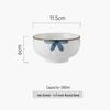 Japanese Ceramic Ink Wash Bowl and Plate Set - Tableware for Home Dining