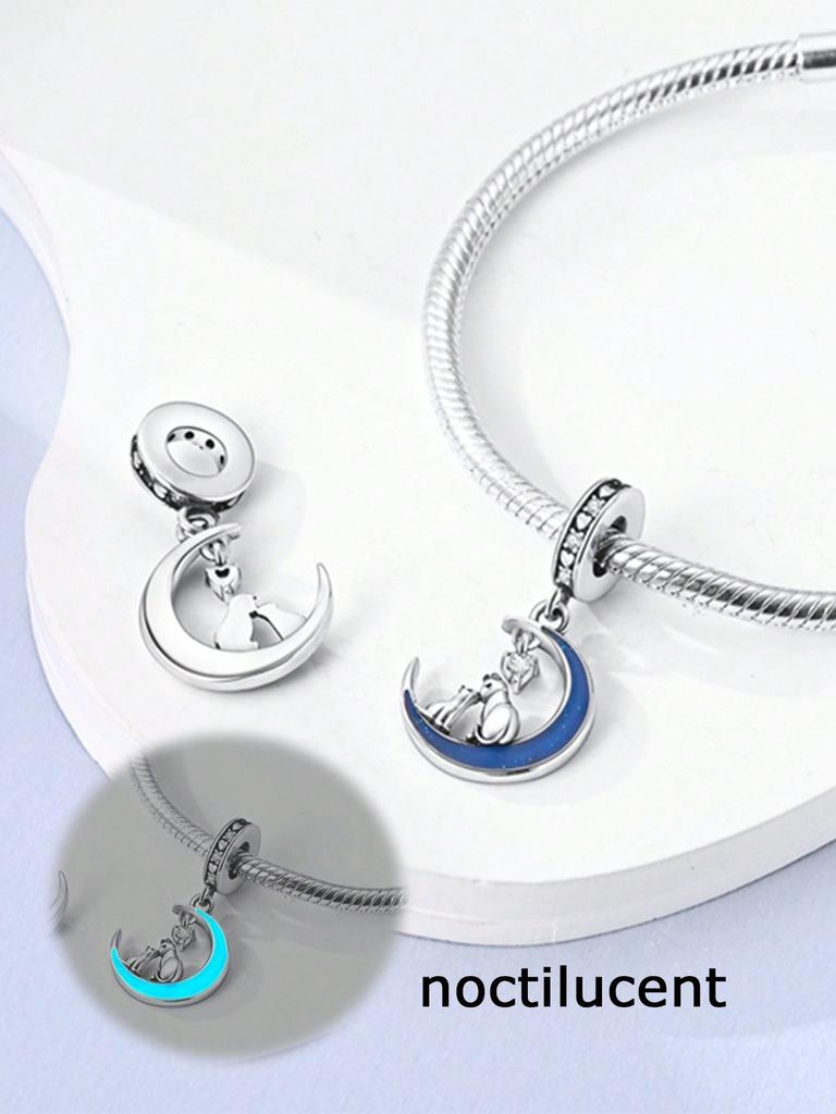 Charms Plata Moon Cat And Dog Beads Charm Copper Plated Fit Charms Copperoriginal Bracelet For Jewelry Making Diy Charm