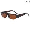 Small Rectangle Women Sunglasses Vintage Clear Lens Men Half Frame Eyewear Shades Uv400