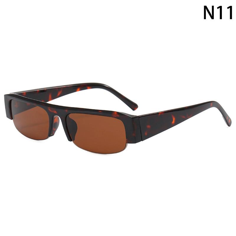 Small Rectangle Women Sunglasses Vintage Clear Lens Men Half Frame Eyewear Shades Uv400