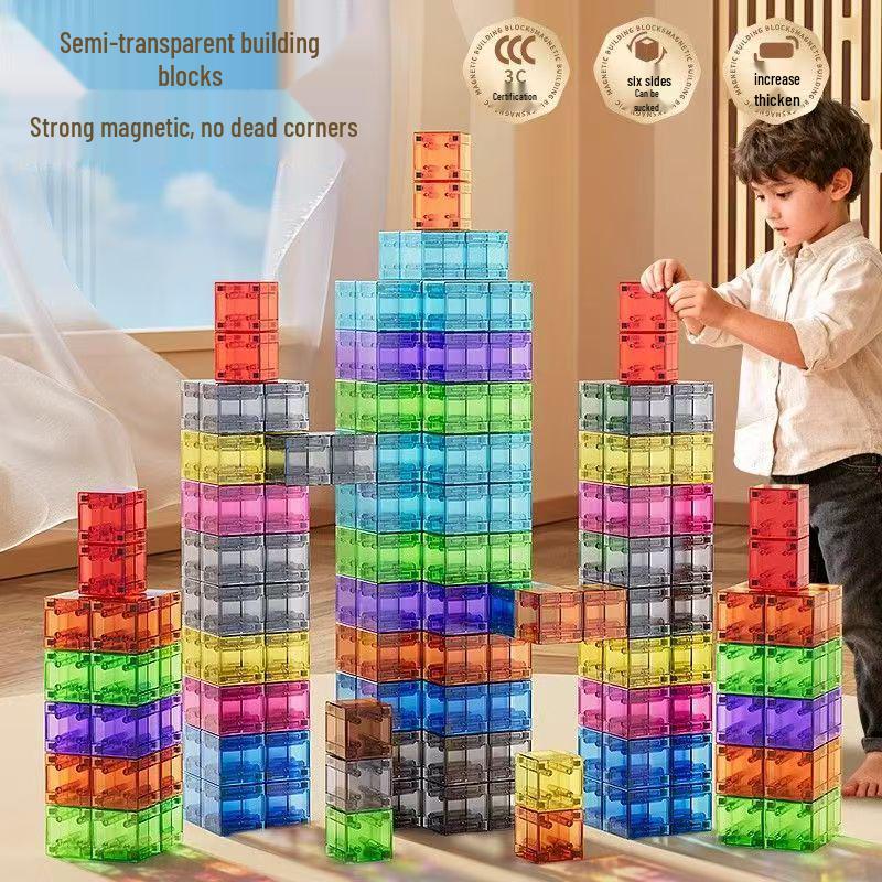 2.5cm Extra Large Magnetic Building Blocks: Geometric Puzzle Shapes for Kids