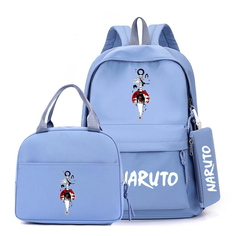 3Pcs/set Anime Naruto Backpack with Lunch Bag for Girl Boy Student Back To School Bookbag Schoolbag Men Women Leisure Travel Bag