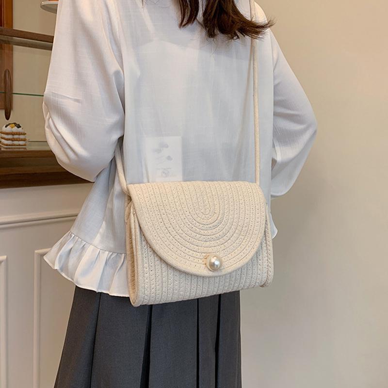 Beach Wowen Shoulder Bag Summer Crossbody Wallet Flap Crossbody Bag for Women