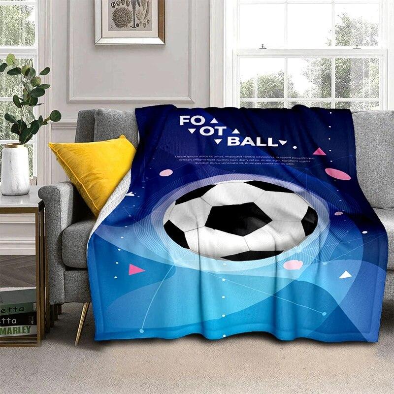 3d fotbal fotbal sportovní silueta vzor manta potah na rozkládací pohovku měkká deka kostkovaná měkká teplá flanel přehazovací deky ventilátory dárek