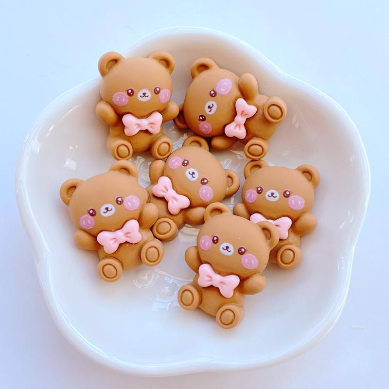 10Pcs New Cute Resin Cartoon Small Rabbit Bear Series Flat Back Fit Phone Deco Parts Embellishments for Hair Bows Accessories