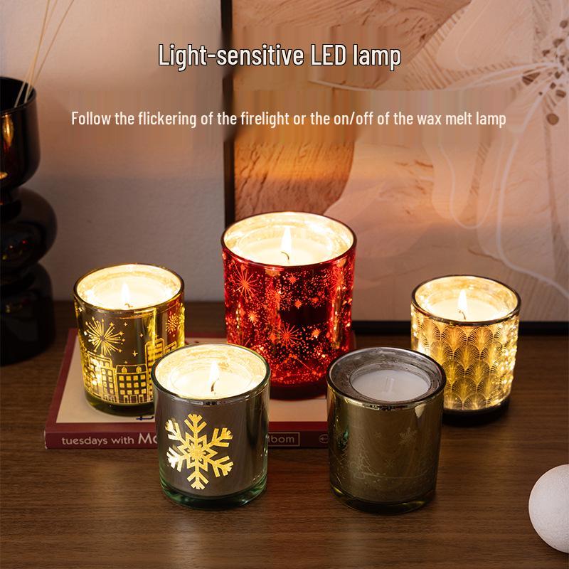 Spot Light-Controlled Soy Wax Essential Oil Fragrance Candle in Elegant Glass