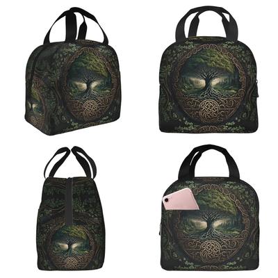 Yggdrasil Tree Of Life Celtic Insulated Lunch Bag for Kids School Cooler Thermal Food Box Tote Portable Lunch Boxes Container