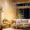 Artificial Tree, Artificial Cherry Blossom Tree, with 120 LEDs, 3 Brightness Levels, Warm White, Realistic Bark, 21 X 21 X 150 Cm