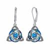 1 Pair 12 Birthstone Option Celtic Knot Earrings Stainless Steel Pendant Earrings  Daily Wear