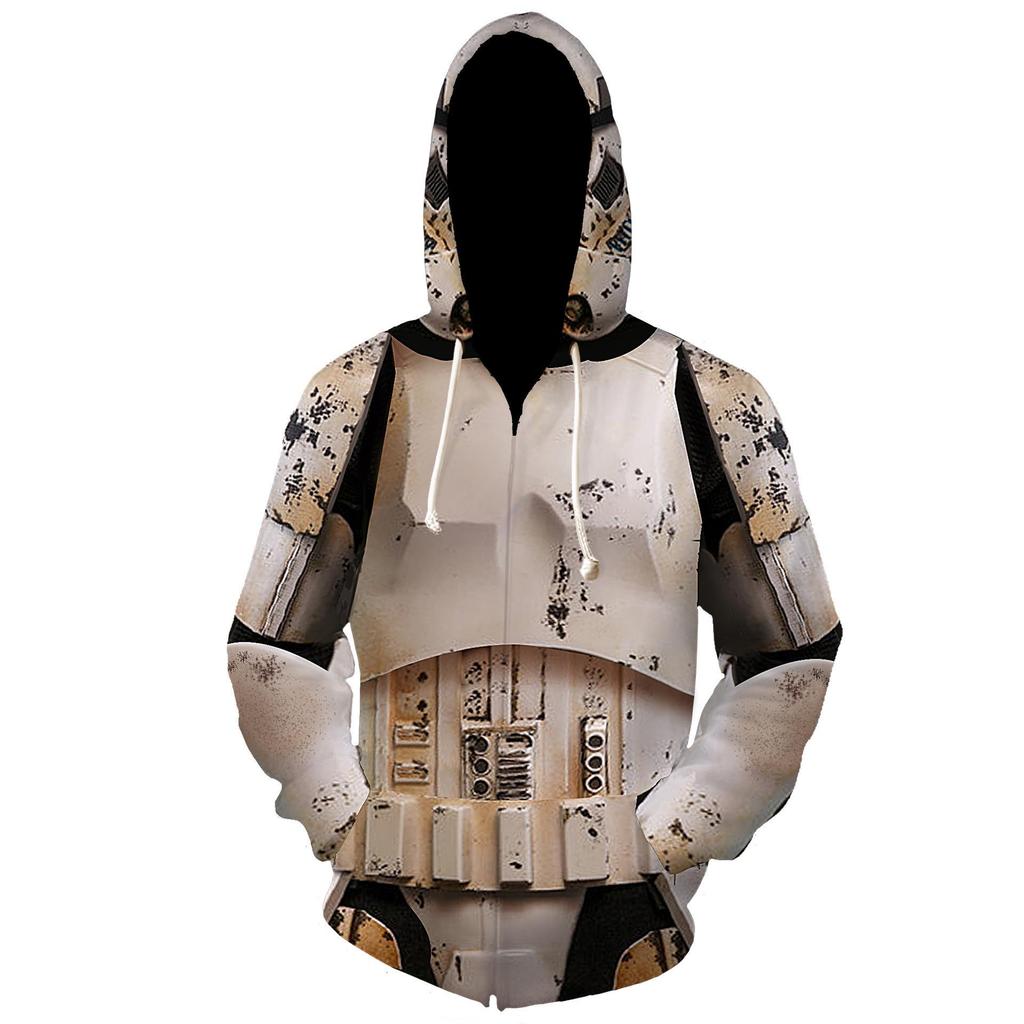 2025 European Black Warrior Anime 3D Cosplay Hoodie for Men & Women