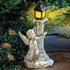 Solar Lamp European Roman Column Angel Sculpture Outdoor Garden Courtyard Home Decoration Resin Crafts