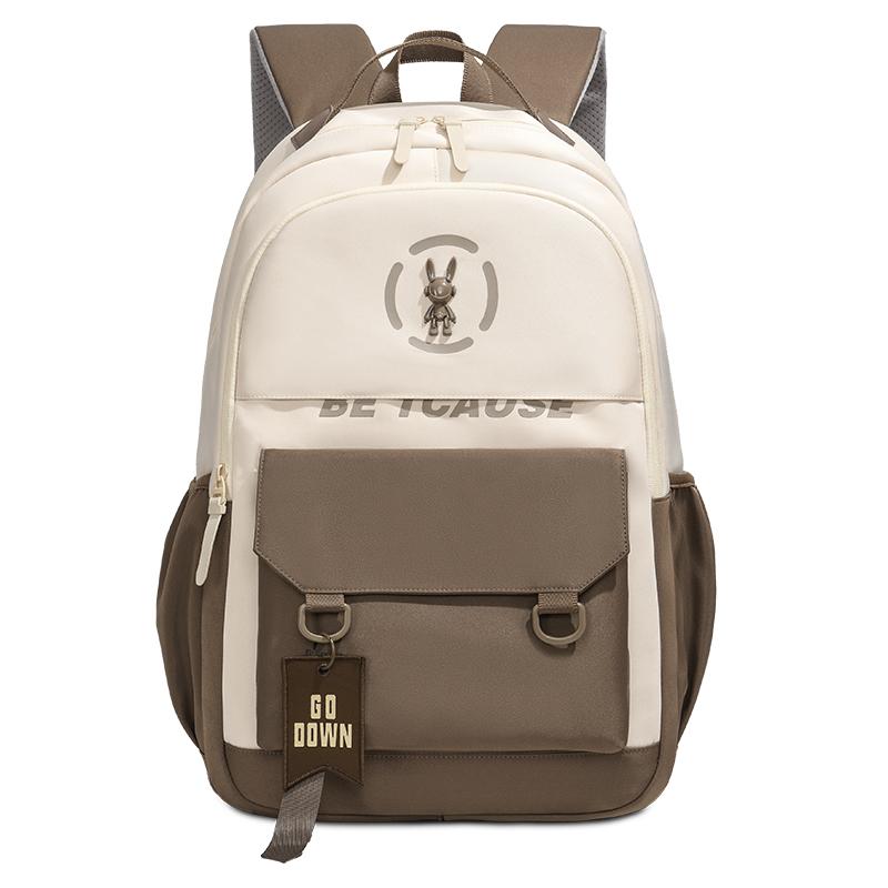 Contrast Color Student Schoolbag Men's Backpack Large Capacity Travel Backpack